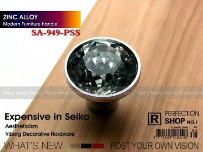 (4 pieces/lot) 25mm VIBORG K9 Glass Crystal Knobs Drawer Pulls & Cabinet Handle &Drawer Knobs, SA-949-PSS-25