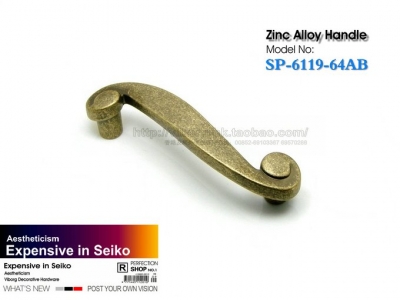 (4 pieces/lot) 64mm VIBORG Zinc Alloy Drawer Handles& Cabinet Handles &Drawer Pulls & Cabinet Pulls, SP-6119-64AB