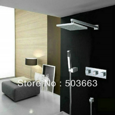 10" LED Shower head+ Arm + Hand Spray+Valve +Spout Shower Faucet Set CM0552