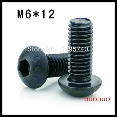 100pcs iso7380 m6 x 12 grade 10.9 alloy steel screw hexagon hex socket button head screws