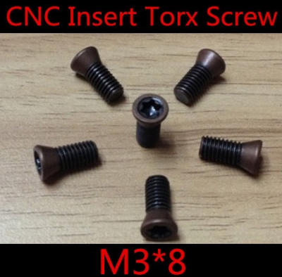 100pcs/lot m3*8 alloy steel cnc insert torx screw for replaces carbide inserts cnc lathe tool [cnc-insert-torx-screw-58]