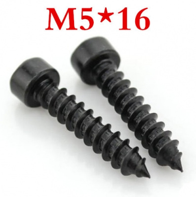 100pcs/lot m5*16 hex socket head self tapping screw grade 10.9 alloy steel with black