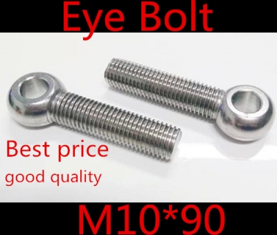 10pcs m10*90 m10 x 90 stainless steel eye bolt screw,eye nuts and bolts fasterner hardware,stud articulated anchor bolt [eye-nuts-and-bolts-fasterner-hardware-1555]
