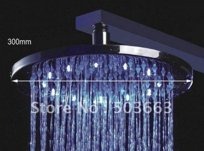 12''LED faucet bathroom chrome shower head b8126 round brass chrome shower head