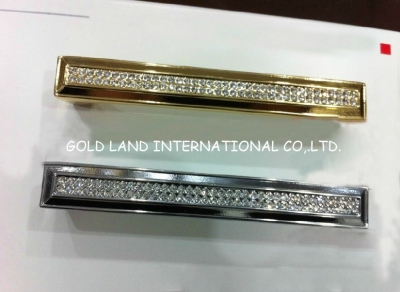 128mm Free shipping golden-color top quality K9 crystal glass long furniture bedroom handle