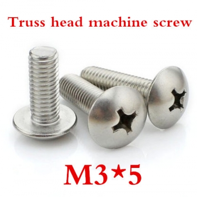 200ps/lot stainless steel m3*5 cross recessed truss head screw