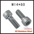 5pc din912 m14 x 80 screw stainless steel a2 hexagon hex socket head cap screws