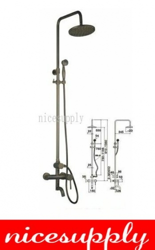 Antique Brass Wall Mounted Rain Shower Faucet Set Shower Set b5037