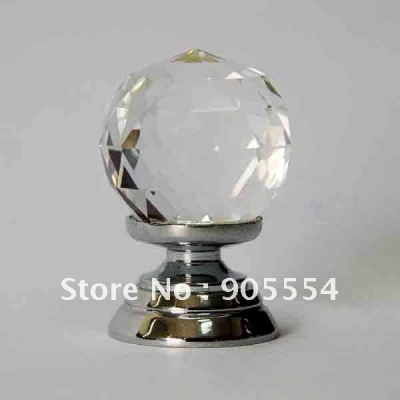 D30mmxH40mm Free shipping multi-faceted cutting crystal glass furniture cabinet knobs