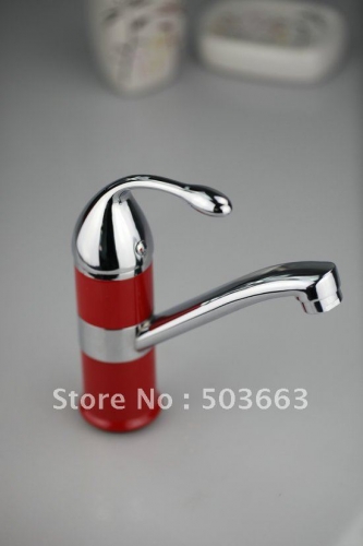 Free Ship Sink Brass New Red Beautiful Faucet Spray paint Water Faucet Bathroom Basin Mixer Tap CM0027