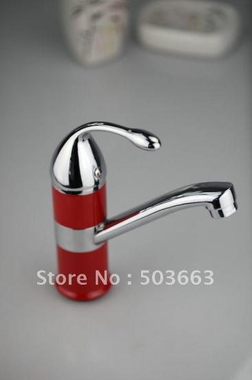 Free Ship Sink Brass New Red Beautiful Faucet Spray paint Water Faucet Bathroom Basin Mixer Tap CM0027 [Bathroom faucet 533|]