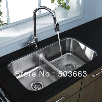 Solid Brass Surface Chrome Single Lever Kitchen Pull Out And Swivel Sink Mixer Tap Faucet Vessel Vanity Faucet L-3613