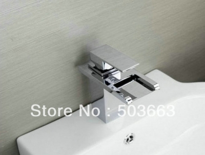 Waterfall Bathroom Basin & Kitchen Sink Mixer Tap Chrome Faucet K-6129