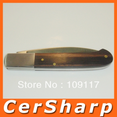 Wholesale - Free Shipping Outdoor Travel Wood Handle Stainless Steel Folding Pocket Knife # 510LBPW
