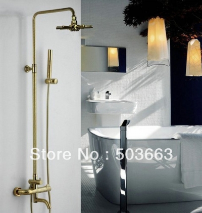 Wholesale Golden Polished Bathroom Rain Shower Faucet Grand Shower Head Set S-670