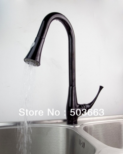 Wholesale Oil Rubbed Bronze Deck Mounted Kitchen Pull Out Spray Swivel Sink Faucet Mixer Tap Vanity Cranes S-809