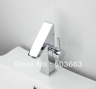 Z Shape Shine Single Hole Deck Mounted Chrome Finish Bathroom Basin Sink Faucet Vanity Mixer Tap L-6021