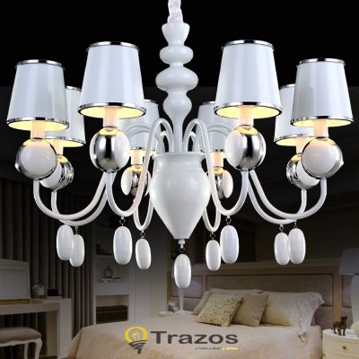 led lampshade chandelier for living room european style lustre para sala wedding party decoration chandelier home lamp
