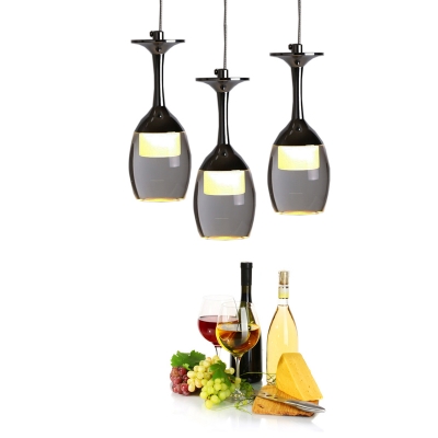 led pendant light 3 lights acrylic shade chrome finish led pendant lamp for dinning room 90-265v round canopy