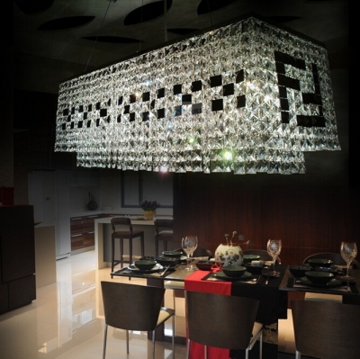 modern rectangular crystal chandelier k9 f black-and-white large modern chandeliers 110-240v