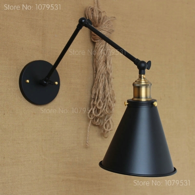 retro two swing arm wall lamp for bedroom bedside adjustable wall mount arm lamp abajur para quarto de cabeceira