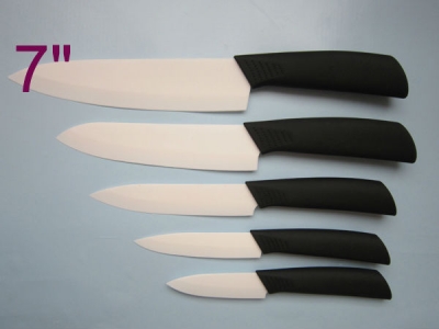 100PCS/Lot wholesale High quality White 7" Blade Zirconia Ceramic Chef's usefull Santoku Knives [Ceramic Knives 49|]