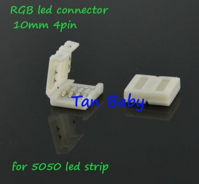 100pcs/lot 4pin rgb led connector for 5050 rgb led strip light no need soldering easy connector