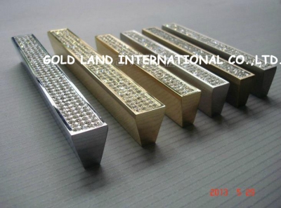128mm golden color Free shipping K9 crystal glass furniture handle drawer handle