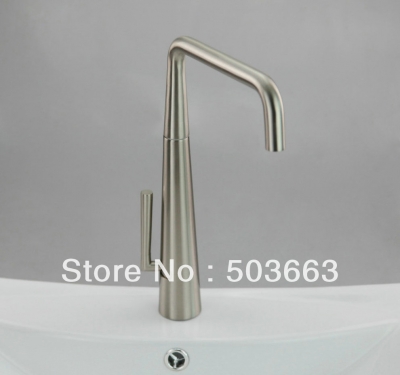 2013 Luxury 1 Lever Nickel brushed kitchen Swivel Sink Faucet Mixer Taps Vessel Vanity Faucet L-8900
