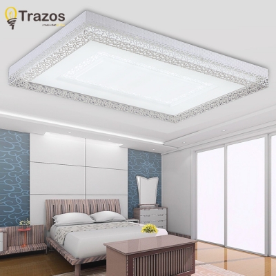 2016 new rectangle round led ceiling light european style for living room lustres de teto para sala black white shade lightings