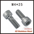 20pc din912 m4 x 25 screw stainless steel a2 hexagon hex socket head cap screws