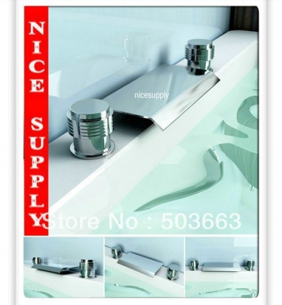 3 pcs bathroom faucet chrome bath tub Waterfall Mixer tap vanity faucet b819