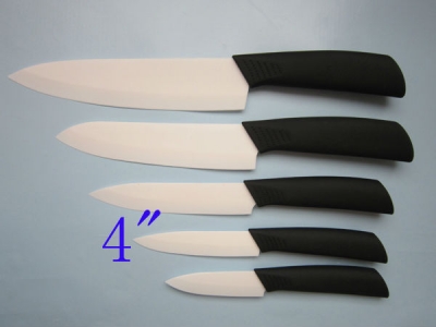 3PCS/lot 4" 4inch Advanced Ceramic Knife 4" Set Black Chefs Kitchen Santoku Blade