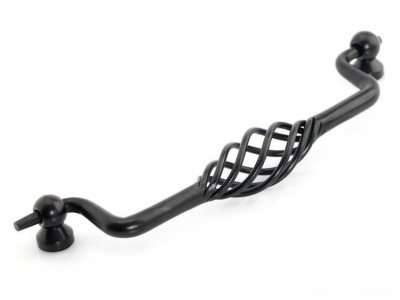 Black Birdcage Furniture Cabinet Pull Handle And Knob( C:C:160MM H:40MM ) [Wrought Iron Handle and Knobs 27]