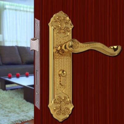 Chinese antique LOCK Gold-plated Door lock handle door levers out door furniture door handle Free Shipping(3 pcs/lot) pb51 [DOOR LOCK-Gold 44|]