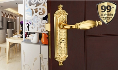 Door Thickness 35-45MM Free Shipping (2 pcs/lot),Fine copper Lever Handle door lock,Room door, Gate and others,Zinc alloy
