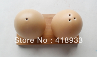 Egg Shape Cruet Set Salt And Pepper shakers Caster Ceramics kitchen tools E557 (FREE SHIPPING)