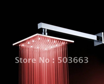 Free Shipping New 8'' LED Shower Chrome Brass Faucet CM5004