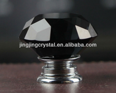 Free shipping 10pcs/lot dia. 50mm Black Diamond Crystal Knobs Big Handles In Chrome China factory wholesale Quick Delivery