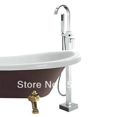 New Bathroom Single Lever Brass Floor Mounted Bathtub Faucet Shower Set A-9001