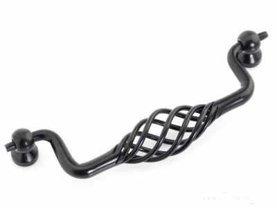 Omyhome Black Birdcage Furniture Knob Pull Handle Iron Material ( C:C:128MM H:40MM ) [Wrought Iron Handle and Knobs 27]