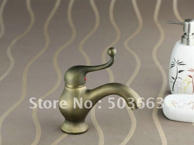 Round Handle Antique Brass Bathroom Faucet Kitchen Basin Sink Mixer Tap CM0126