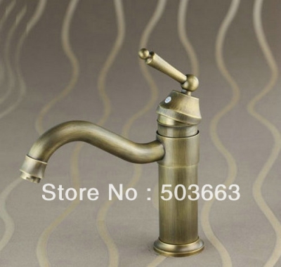 Wholesale ClassicAntique Brass Bathroom Faucet Basin Sink Spray Single Handle Mixer Tap S-873