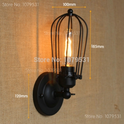 american industrial loft wall lamps vintage iron aisle wall light for home decoration,coffee bar cage corridor wall lamp [loft-lights-7382]