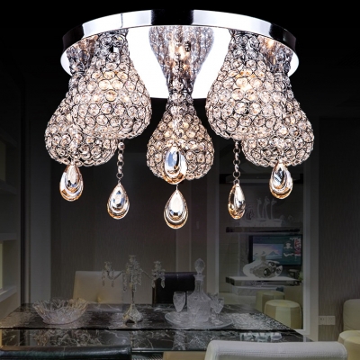 chandelier ceiling w55*h30cm crystal ceiling light 6 e27