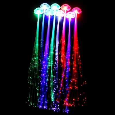 colorful flash led braid, hair extension by optical fiber novelty decoration for party holiday 10pcs/lot