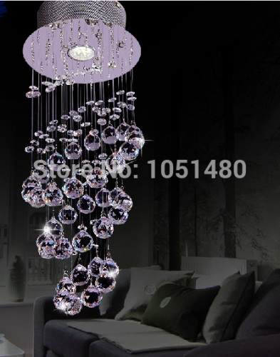 nice flushmount led crystal chandelier hallway lamp dia200*h600mm modern lighting