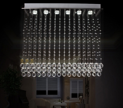 rectangular crystal chandelier dinning room light fixture with led light source guaranteed