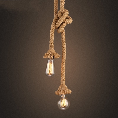 retro rope pendant light loft vintage lamp restaurant bedroom dining room diy decorative pendant hand knitted decoration lights
