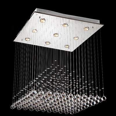 square crystal chandelier light fixture pyramid shape lustres lamp crystal light for stair / foyer/ hallway ready stock